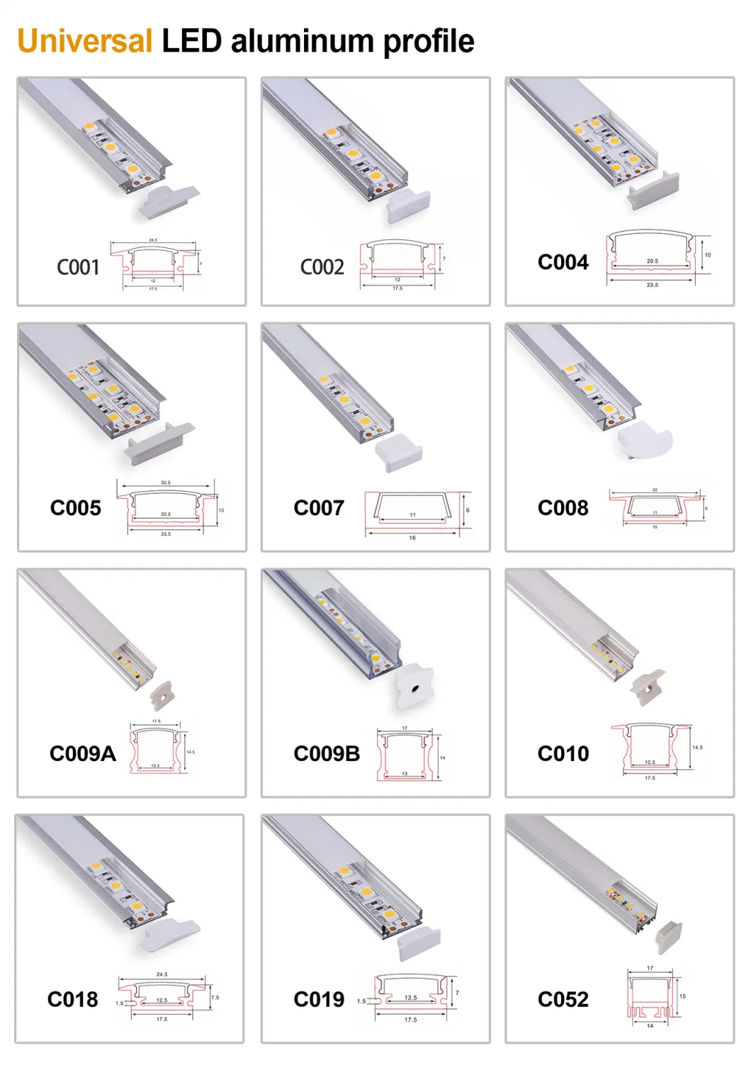 Aluminum Profile LED Linear Light Waterproof 8mm 10mm PCB LED Light Bar for Office Decoration