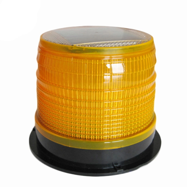 LED Solar Warning Light, Red Amber LED Srtoble Flashing Beacon Lights with Magnetic Traffic Roadside Safety Light
