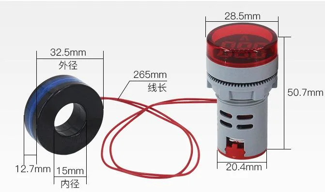 Factory Direct Supply Digital Display Voltmeter/Ammeter/Frequency Meter Indicator LED Highlight Signal Light with Current Transformer