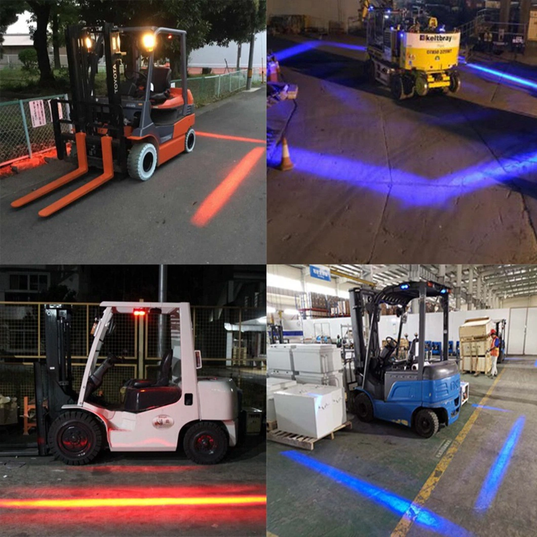 Forklift Parts 12V 80V LED Red Blue Approaching Long Line Beam Safety Zone Warning Light for Loader Dump Truck Drill Rigs Undeground Mining Mobile Equipment