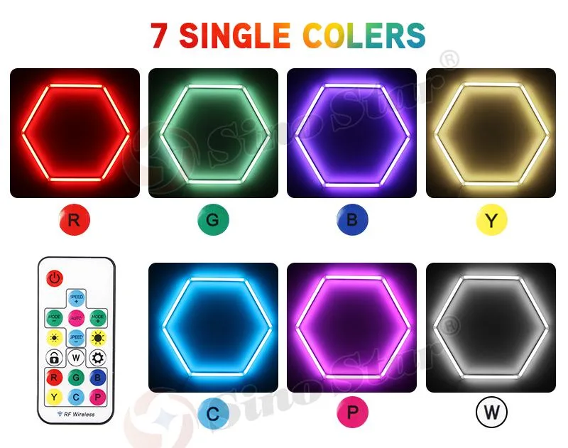 3389*1715mm 56W Club Hotel Shop Supermarket Corridor Honeycomb RGB Hexagon Light Bar