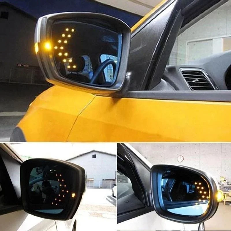 Car Rear View Mirror Indicator LED Light Styling Turn Signal LED Light 14 SMD 3528 Arrow Shape Indicator Light Paste LED 12V