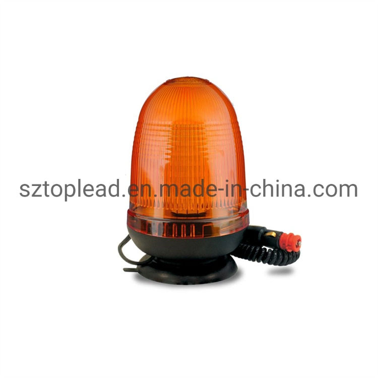 R65 Approval PC Lens Halogen Emergency Rotating Warning Light, Pole DIN Mount LED Flash Revolving Strobe Beacon