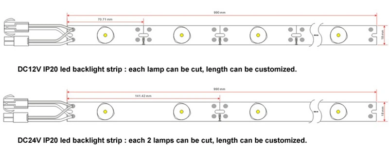 1 Meter Long LED Strip 14LED/M SMD3030 IP20 Non-Waterproof Backlight LED Light Bars for Exhibition Display Light Box