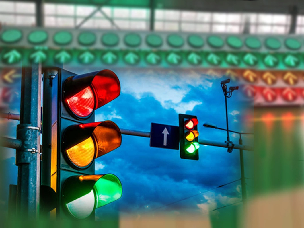 Motor Vehicles and Non-Motor Vehicles Traffic Signal Light Red Yellow Green Color