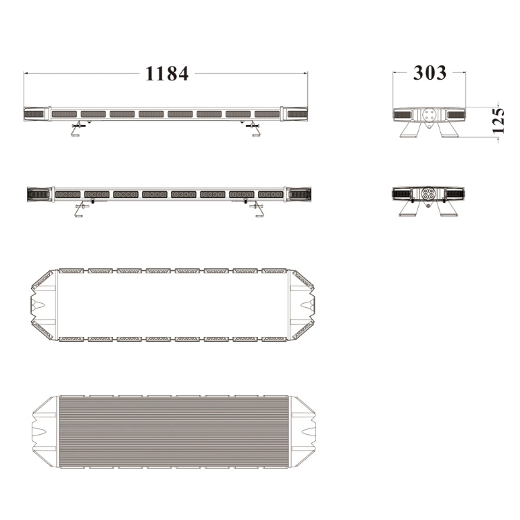 12V 48 Inch 1200mm LED Amber Strobe Light Bar for Vehicle