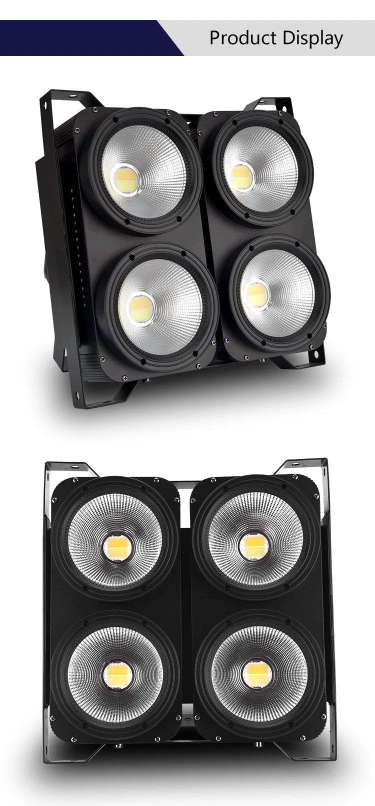 Stage Light 4 Eyes 4*100W DMX512 COB Strobe Blinder Audience LED PAR Light for Stage Lighting
