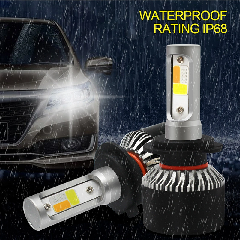 Car Tricolor 3 Color LED Headlight H1 H4 H7 H11 Hb3 Hb4 72W 7200lm 3000K 6000K 8000K Tricolor LED Headlight