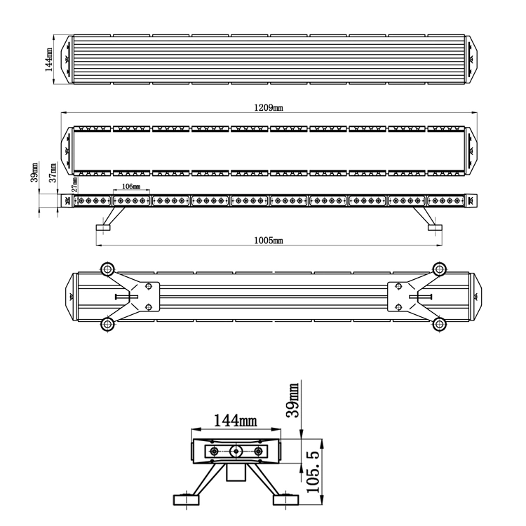 1200mm 48 Inch Aluminum Slim Bright LED Lightbars