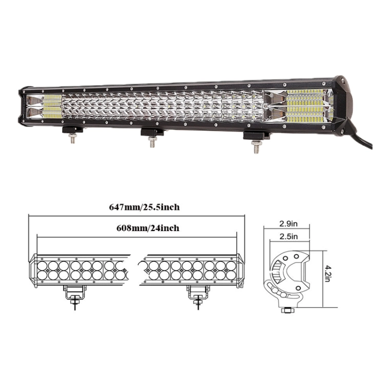 12&quot; 20&quot; 23&quot; 28&quot; 31&quot; 3-Row LED Light Bar 180W 288W 360W Combo Beam LED Work Light Bar 12V 24V Truck SUV ATV 4WD 4X4 Offroad LED Light Bar