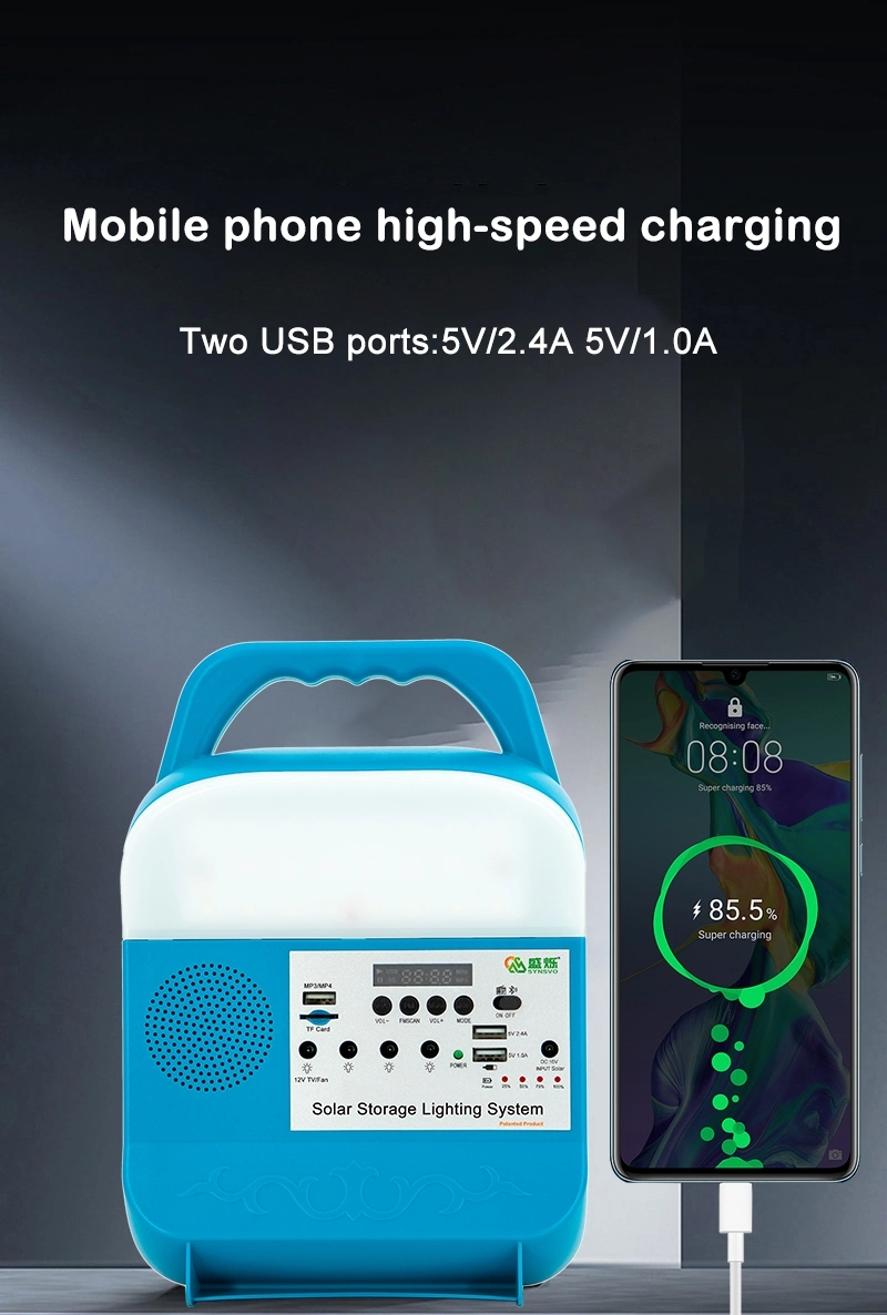 Portable Mini Solar Power Lighting System Kits for Home with Music Speaker Solar Energy Systems Sre-618-C