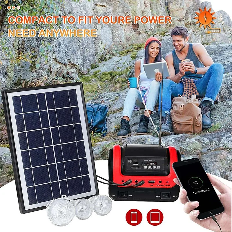 Home Indoor Mobile Charging Portable Solar Power Panel Light Kit Mini Solar Lighting System
