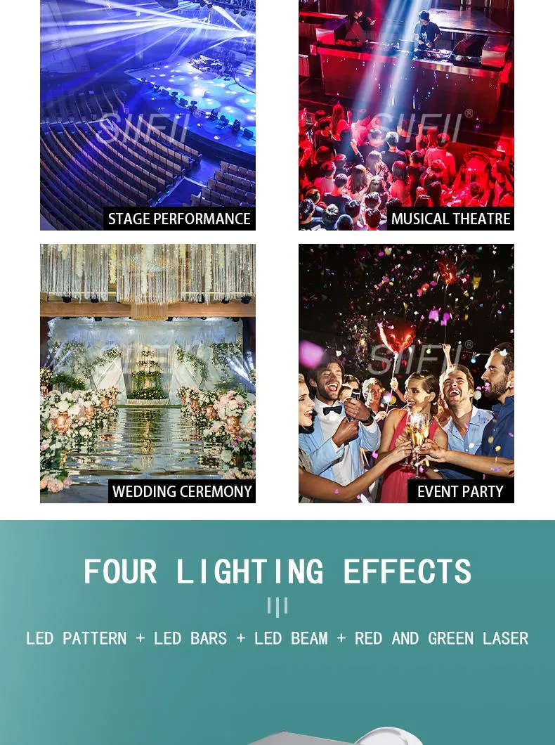 High-End 24 Four-in-One Beam Moving Head Light Pattern Laser Rotating Laser Light Bar KTV Private Room Colorful Dance