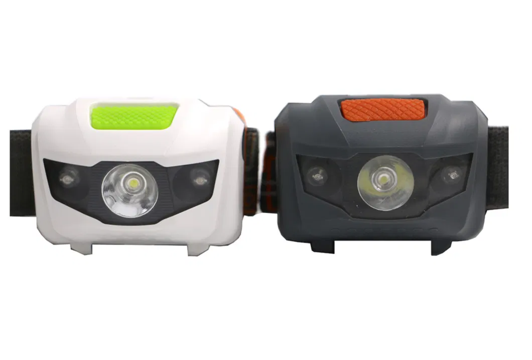 Quality Waterproof Camping COB Head Torch Lamp Adjustable Sensor Switch Headlight with 4 Modes Red Warning Flashing Battery LED Headlamp