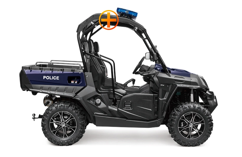 Haibang Police UTV ATV Blue LED Ambulance Warning Flashing Lightbar with Speaker and Siren PA