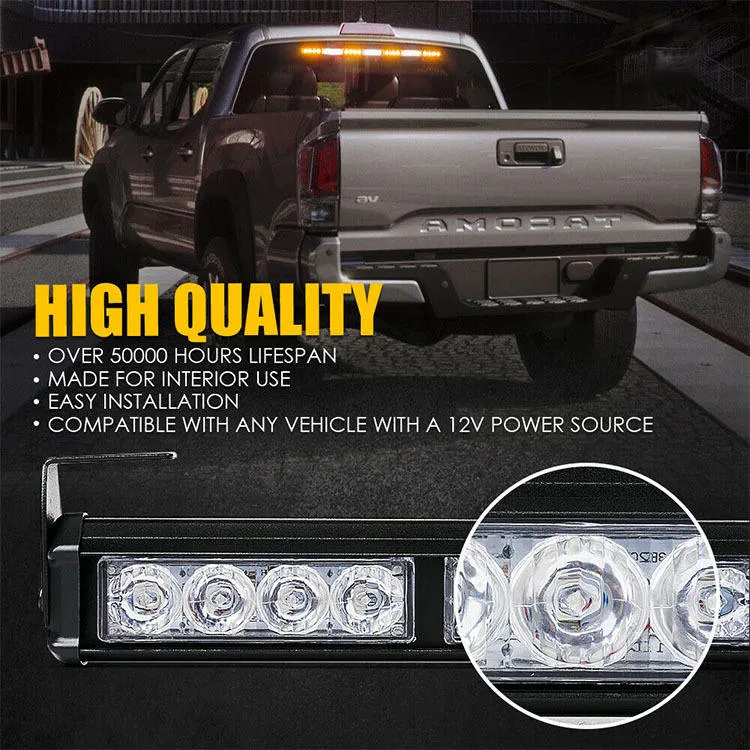 White 2 in 1 Emergency Strobe Light Bar Flash Patterns Traffic Advisor