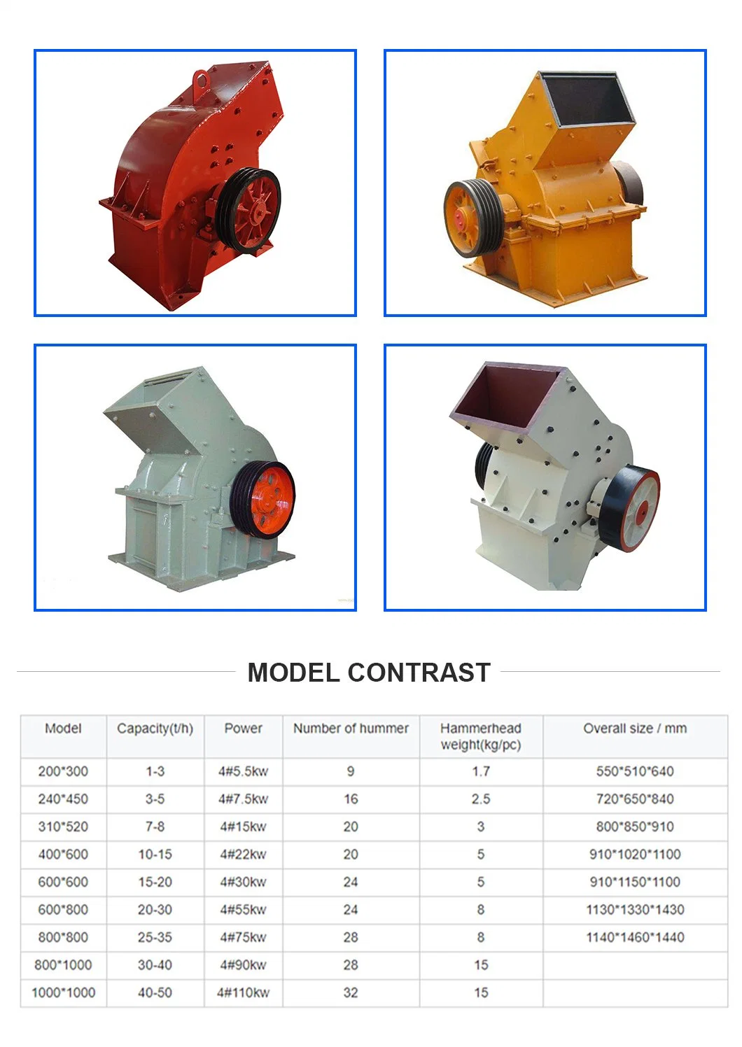 PC 400*600 Electric Motor Mobile Base Frame Mining Hammer Crusher with Vibrating Feeder and Conveyor Belt