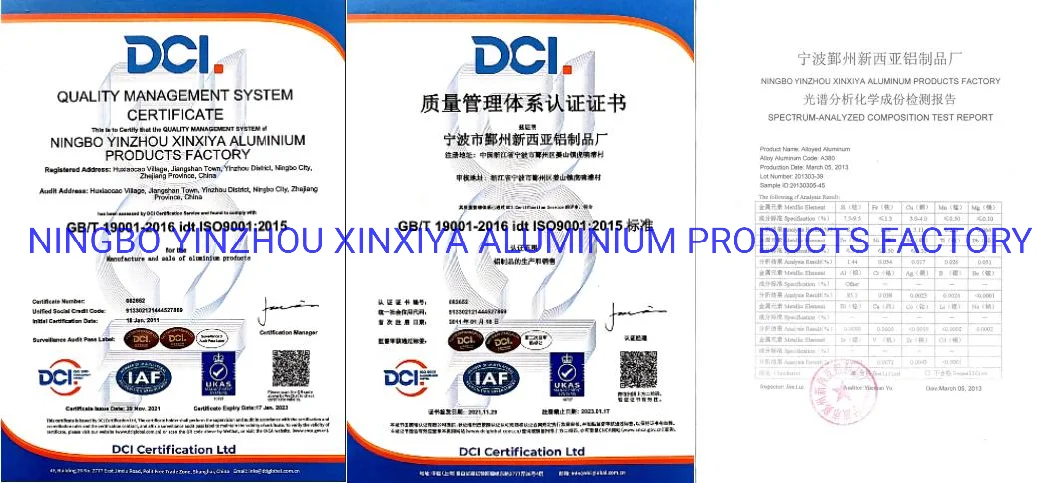 IATF16949 ISO9001 Certificate Aluminum Die Casting Foundry China