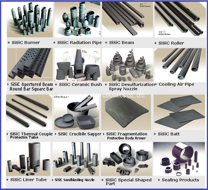 Sisic Burner Tube as parts for Industrial Furnace Burning Chamber