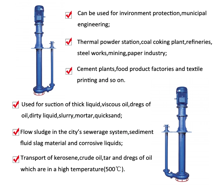 Vertical Non-Clogging Submersible Slurry Pump, Solid Slurry Pump, Centrifugal Vertical Slurry Pump Electric Motor Cast Iron