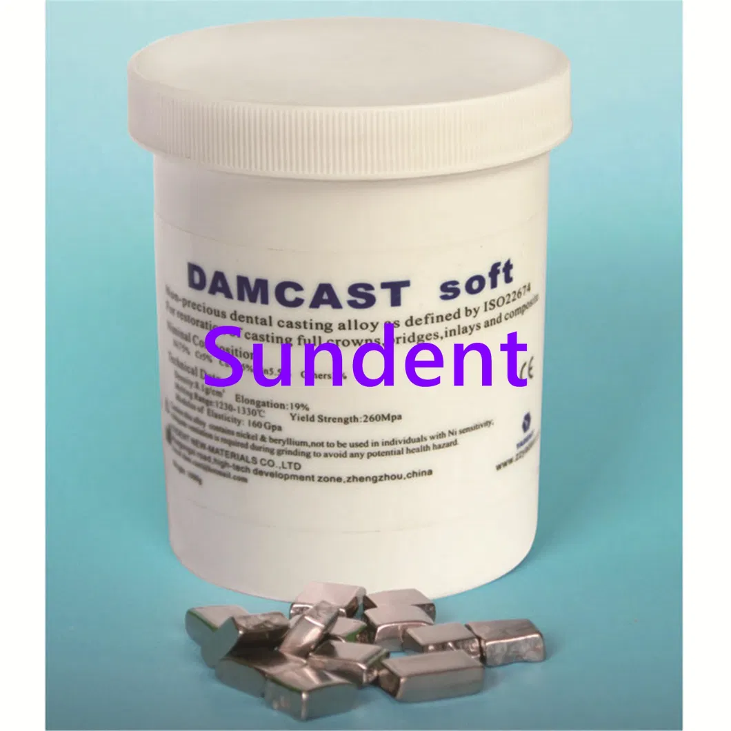 Dental Lab Alloy Damcast Soft Nickel-Base Casting Alloy Be-Free Nickel-Chrome with Be for Denture Teeth