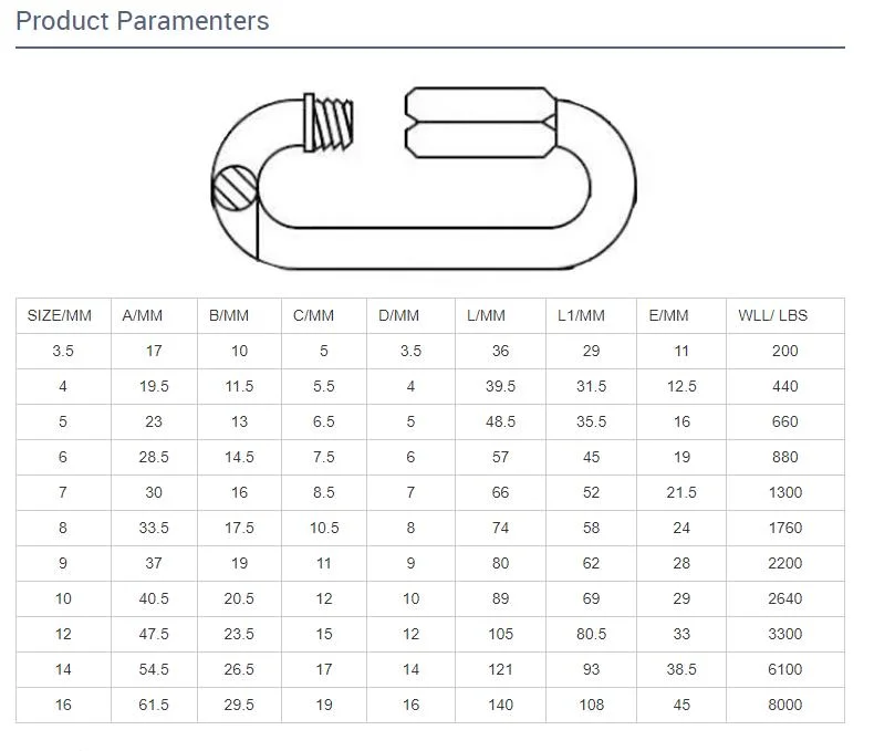 China Export Factory Quick Link Stainless Steel Oval Link Chain Connecting Quick Link