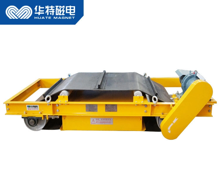 Permanent Cross Belt Type Suspended Automatic Cleaning Overband Waste Tire Metal Recycling Magnetic Separator for Conveyor Belt