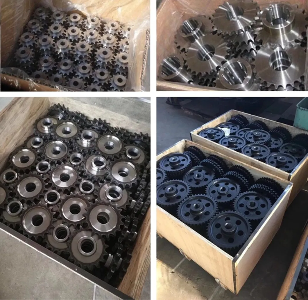 China Industrial Transmission Gear Reducer Conveyor Parts High-Intensity and High Wear Resistance Roller Chain ANSI DIN ISO JIS Standard Hub Sprockets