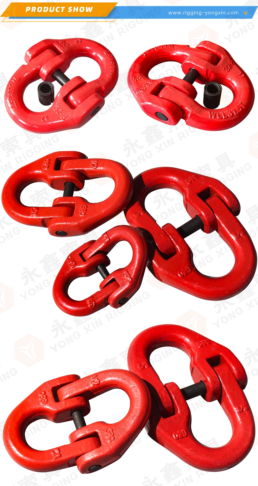 Rigging Hardware Sling Part Connecting Link Forged Lifting Point Connecting Link|Sling Part Lashing Accessories Connecting Link|Heavy Duty Chain Link