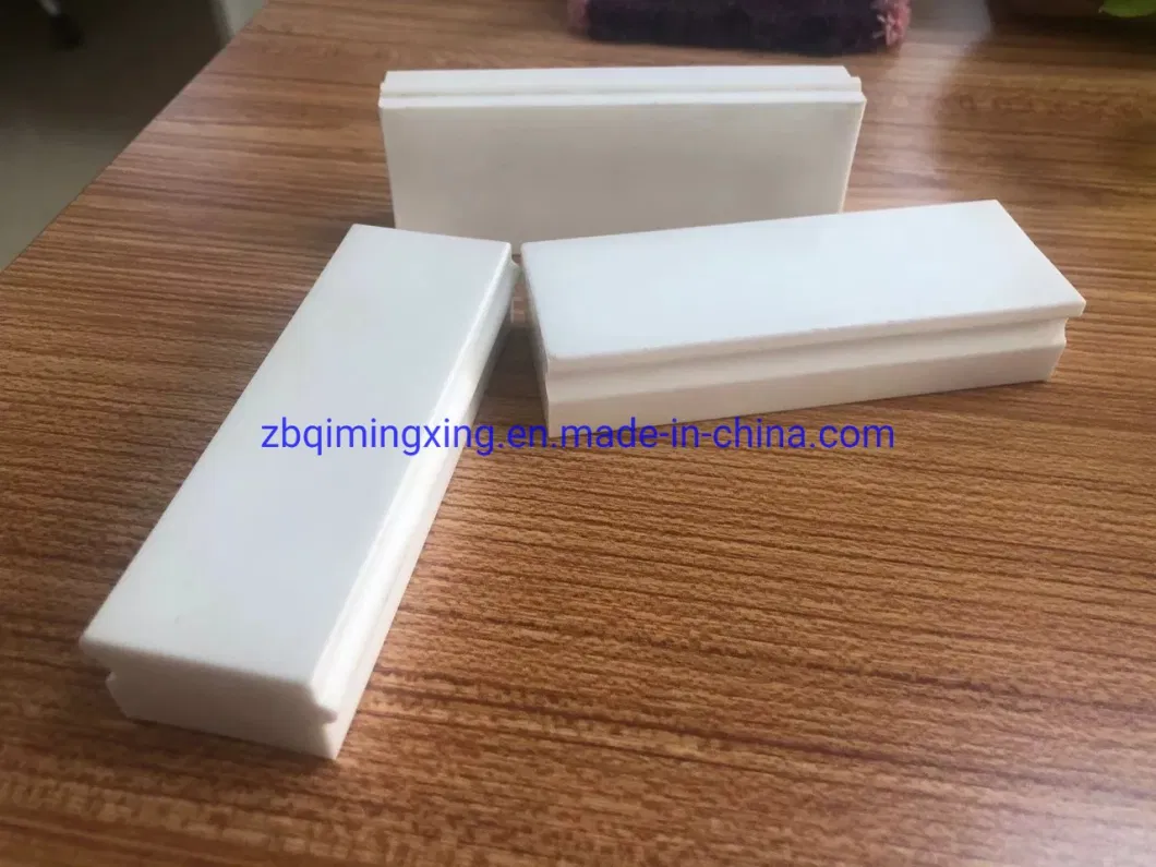 White Color Wear Resistant Ceramic Brick 92% Alumina Ceramic Ball Mill Lining with Thickness 40~90mm