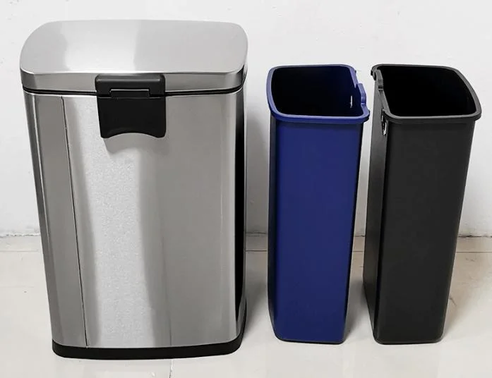 Customized Double Compartments Recycling Trash Can Soft-Close Dustbin