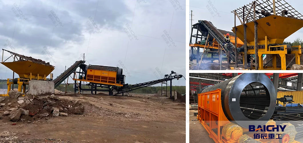 Aggregate Trommel Screen Drum Sieving Machine for Concrete Waste Recycling