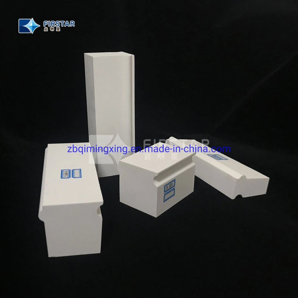 White Color Wear Resistant Ceramic Brick 92% Alumina Ceramic Ball Mill Lining with Thickness 40~90mm