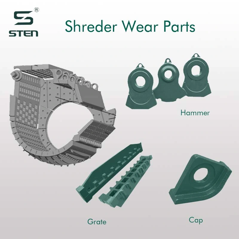 Shredder Hammer, Grate Bar, Reject Door for Metal Recycling