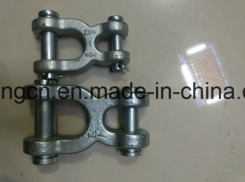 H Type Double Clevis Link with Pin for Chain Link in Yellow Zinc Plated