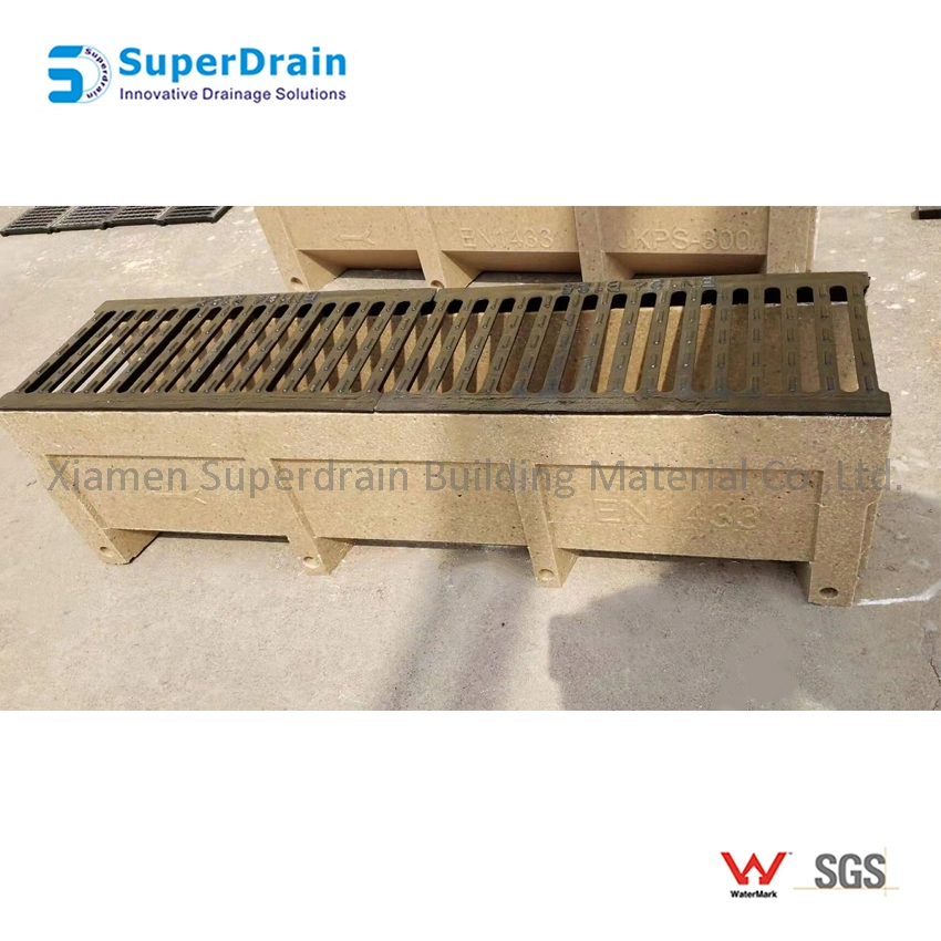 High Load Capacity Residential Cast Iron Polymer Trench Drain &amp; Grate