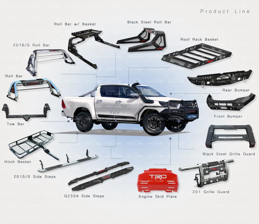 Universal Front Bumper Bull Bar for 4X4 Pickup Trucks Hilux Revo Ranger Dmax