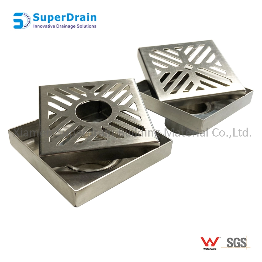 Square Brass Trap Floor Waste Grates Bathroom Shower Drain