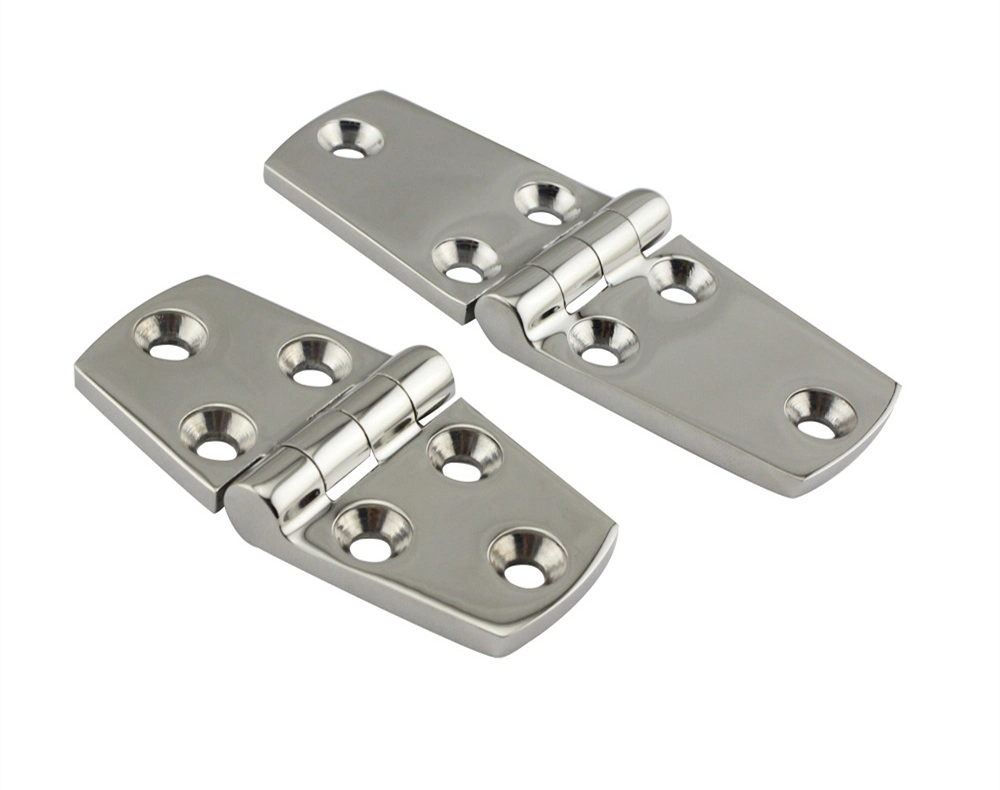 Marine Grade Stainless Steel 316 Polished Casting Heavy Duty Boat Door Hinges Trapezoidal Six Hole Hinge