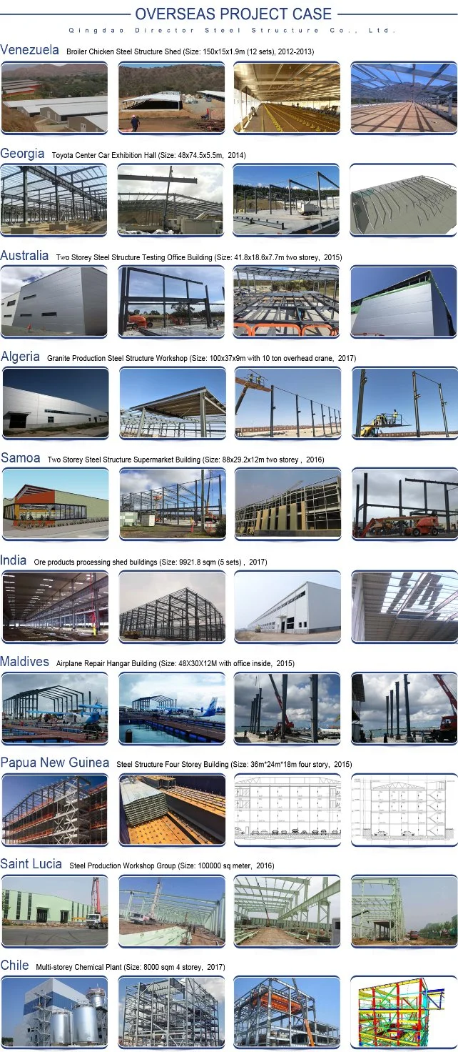 Cheap Light Weights Galvanized Steel Work Warehouse for Workshop and Storage Shed
