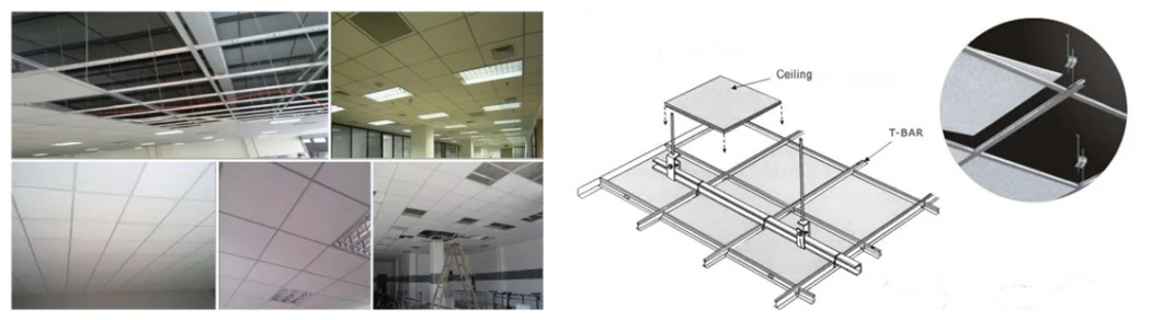 Suspended Ceiling 38mm Galvanized Steel Clips Flat T Grid/Iron Net/ T Bar for PVC Gypsum Tiles/Plaster Board