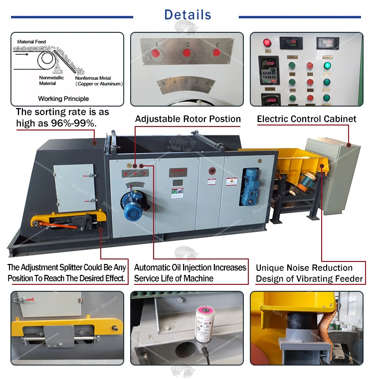 Aluminum Plastic Waste Recycling Machine Eddy Current Separator