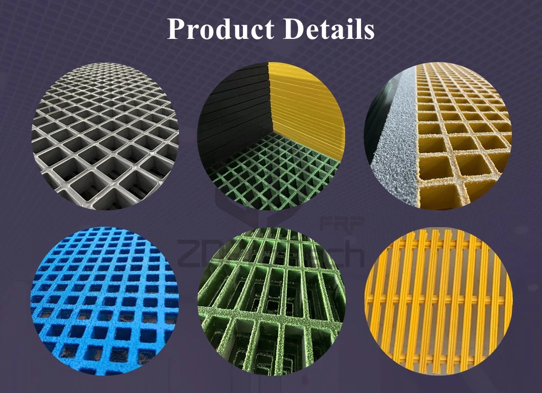 Holiday Special Offers Corrosion Resistant FRP GRP Composite Moulded Grating Heavy Duty Fiberglass Grating for Construction Industry