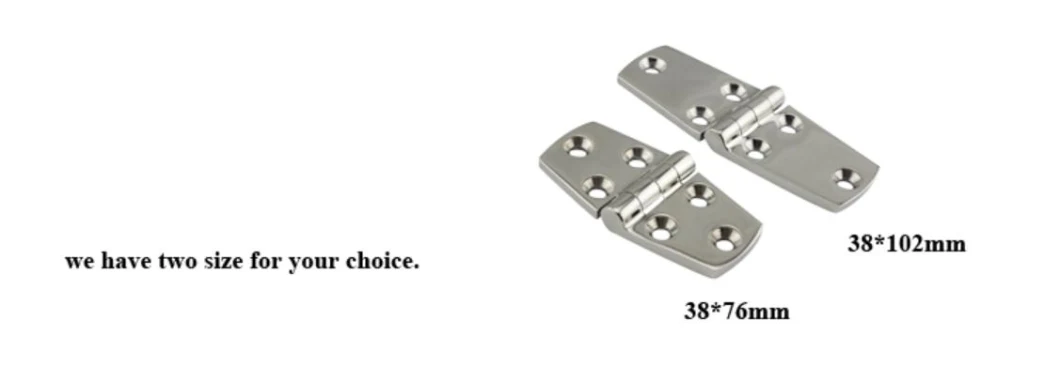 Marine Grade Stainless Steel 316 Polished Casting Heavy Duty Boat Door Hinges Trapezoidal Six Hole Hinge