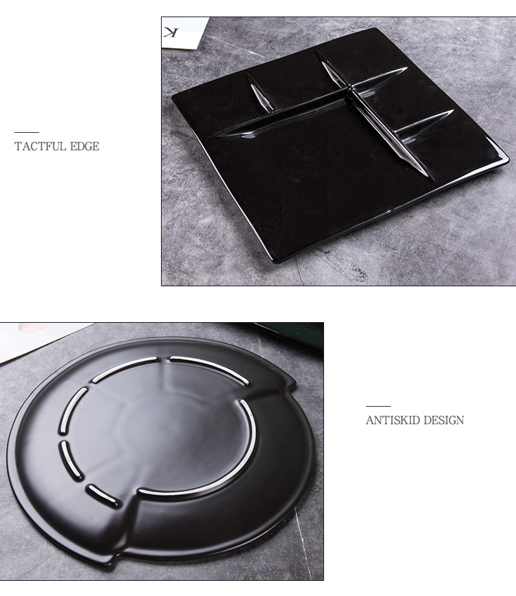 Restaurant 6/9 Divider Compartment Dish Snack Ceramic Dried Fruit Compote 6/9 Grid Separation Food Divider Plates