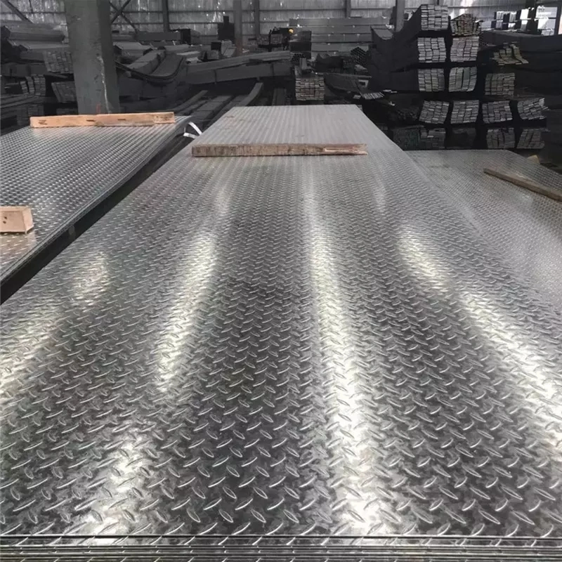 High Quality Grid Galvanized Pattern Coil Board Checkered Plate 1500mm Width and Galvanized Surface Treatment A36 Checkered Steel Plate