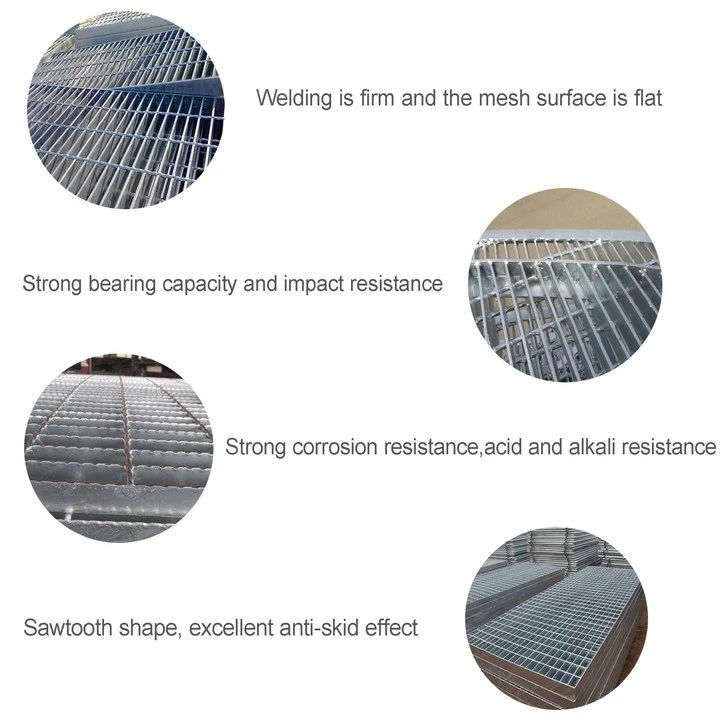 OEM/ODM Factory Supply 30X5mm Serrated Steel Grating Folding Campfire Grill Heavy Duty Stainless/Galvanized Steel Grating Price for Bar