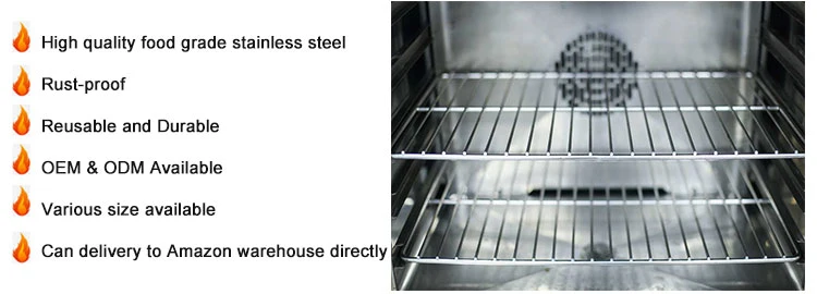 Heavy Duty Non-Stick Frozen Food Tray Bakery Drying Oven Cookie Baking Roasting Stainless Steel Wire Cooling Rack