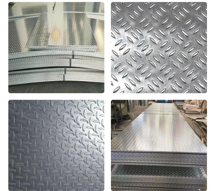High Quality Grid Galvanized Pattern Coil Board Checkered Plate 1500mm Width and Galvanized Surface Treatment A36 Checkered Steel Plate