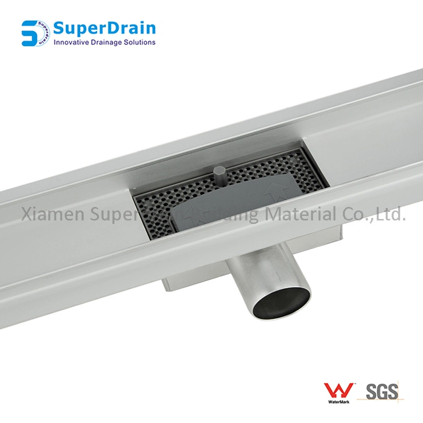 Linear Shower Drain with Removable Grate Stainless Steel Anti-Smell Rectangle Shower Floor Drain with Hair Strainer